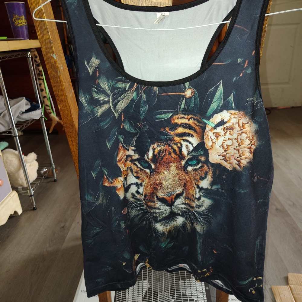 Floral Tiger Print Tank Top